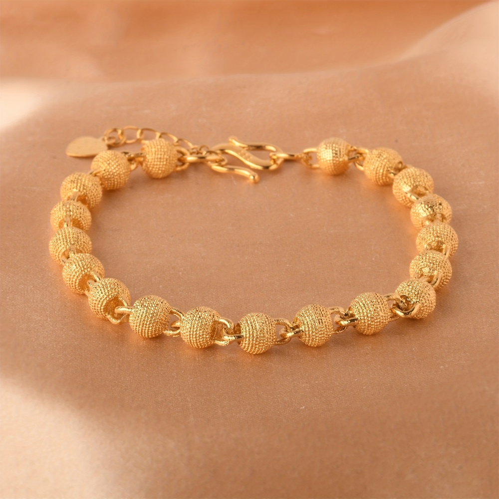 Luxurious 18K Gold-Plated Golden Beads Bracelet